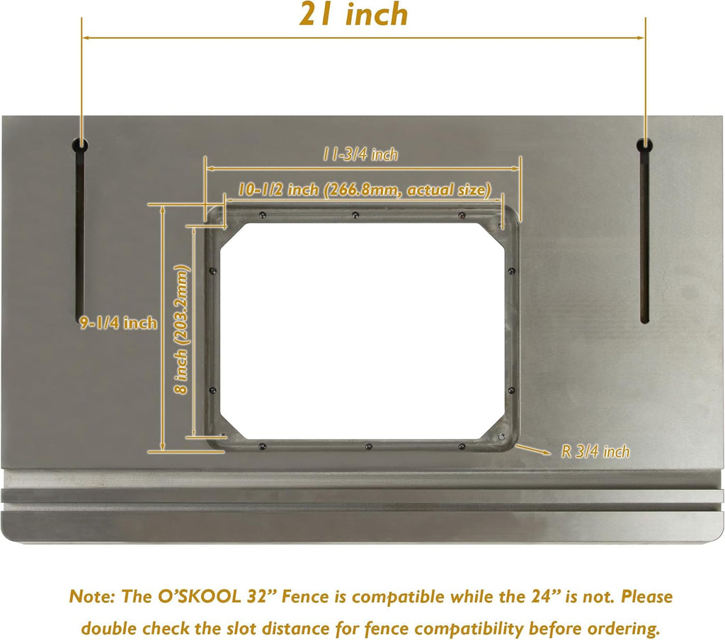 O'SKOOL 27' x 16' Cast Iron Router Table Extension Wing, RTS015