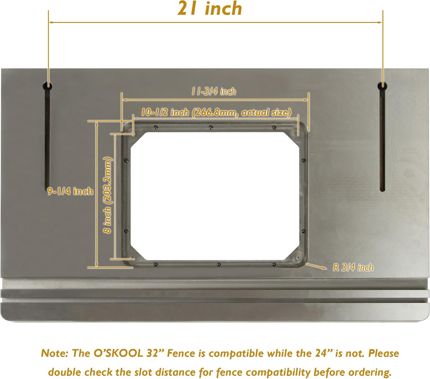 O'SKOOL 27' x 16' Cast Iron Router Table Extension Wing, RTS015