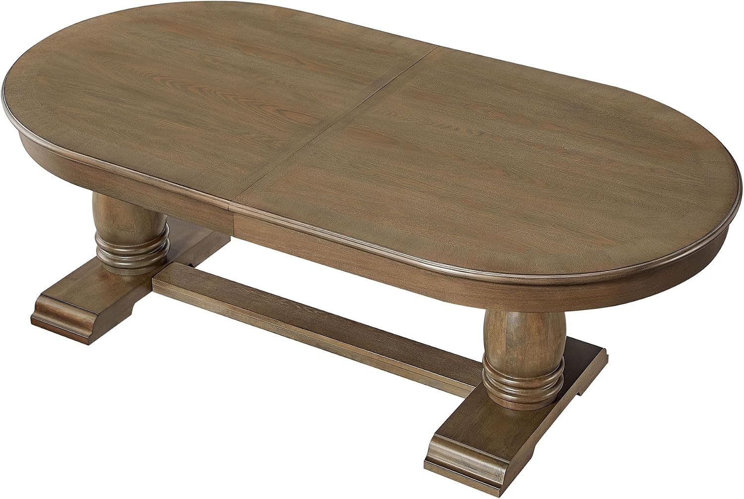 94.06'' Extendable Dining Table Rustic Wood Oval Dining Kitchen Dinner Table for 4-8, Modern Mid-Century for Living Room, White Oak