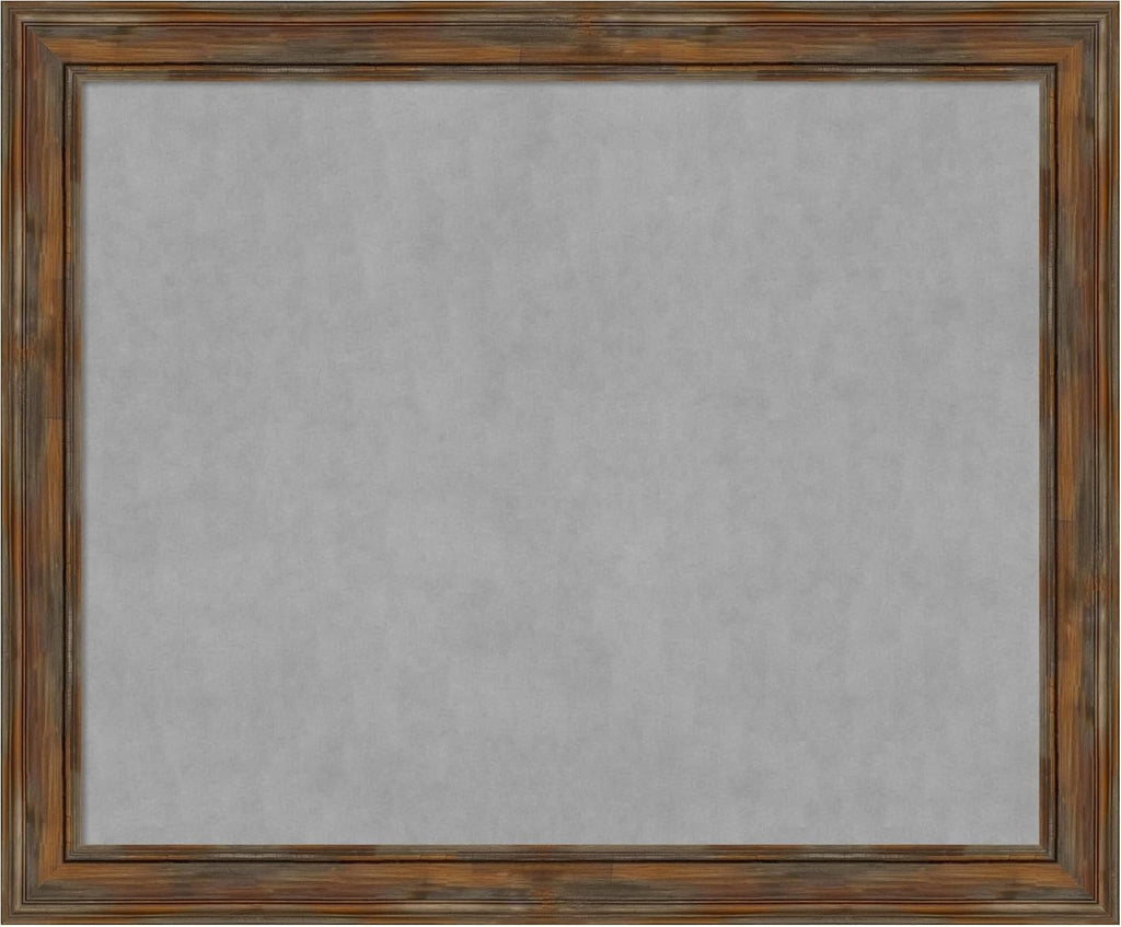 Amanti Art Brown Framed Magnetic Board 38x46 X-Large Vision Board for use with Magnets, 100% Metal Sheet to Display Items as Office Decor or for Home Organization in mudroom, Kitchen or Kids Room