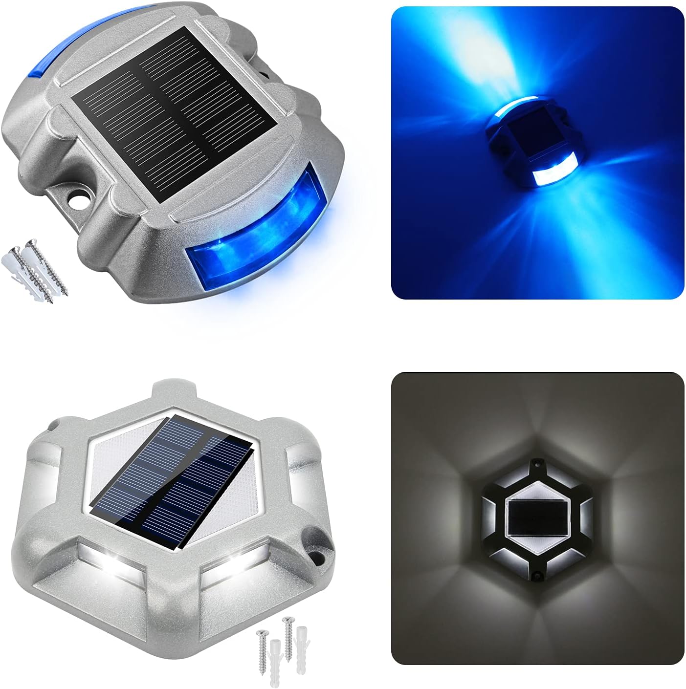 VOLISUN 24 Pack, Solar Driveway Dock Deck Lights