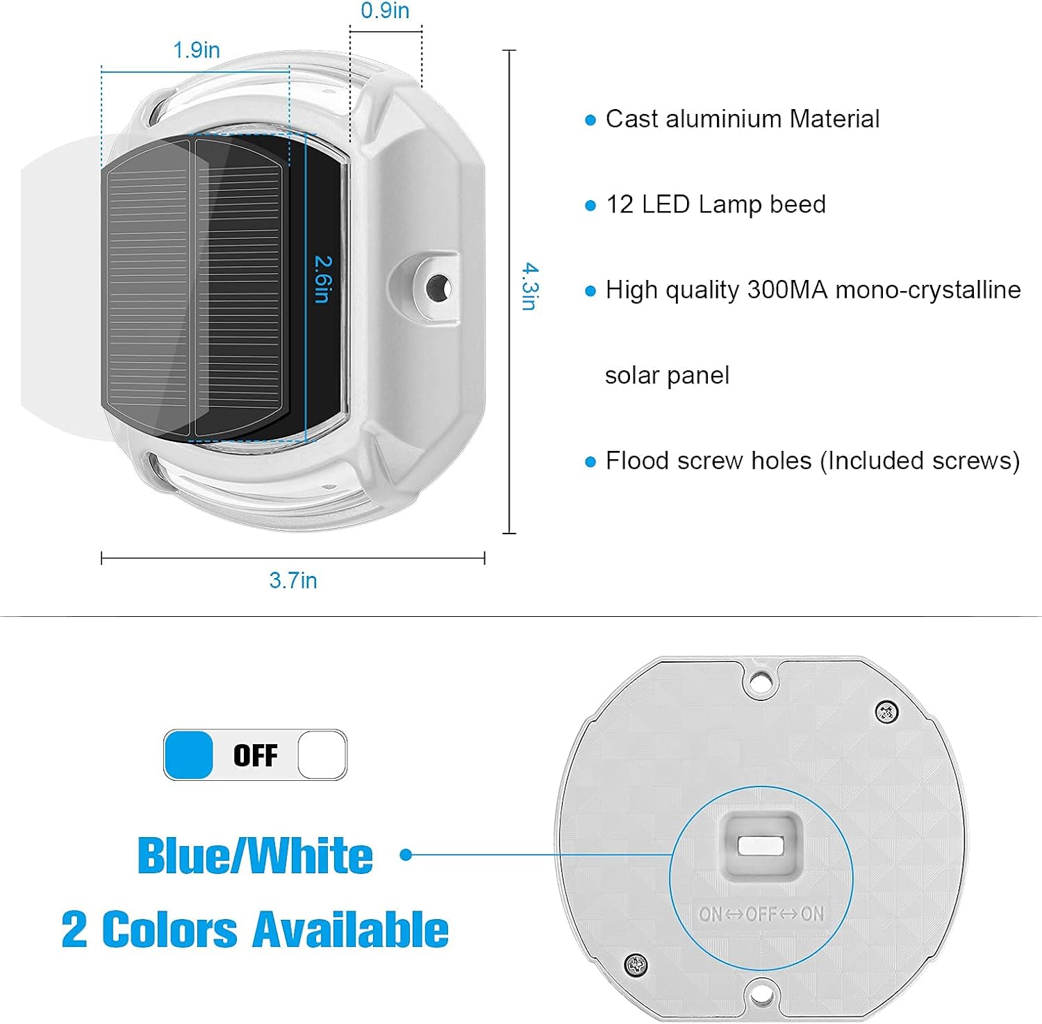 VOLISUN 24 Pack, Solar Driveway Dock Deck Lights