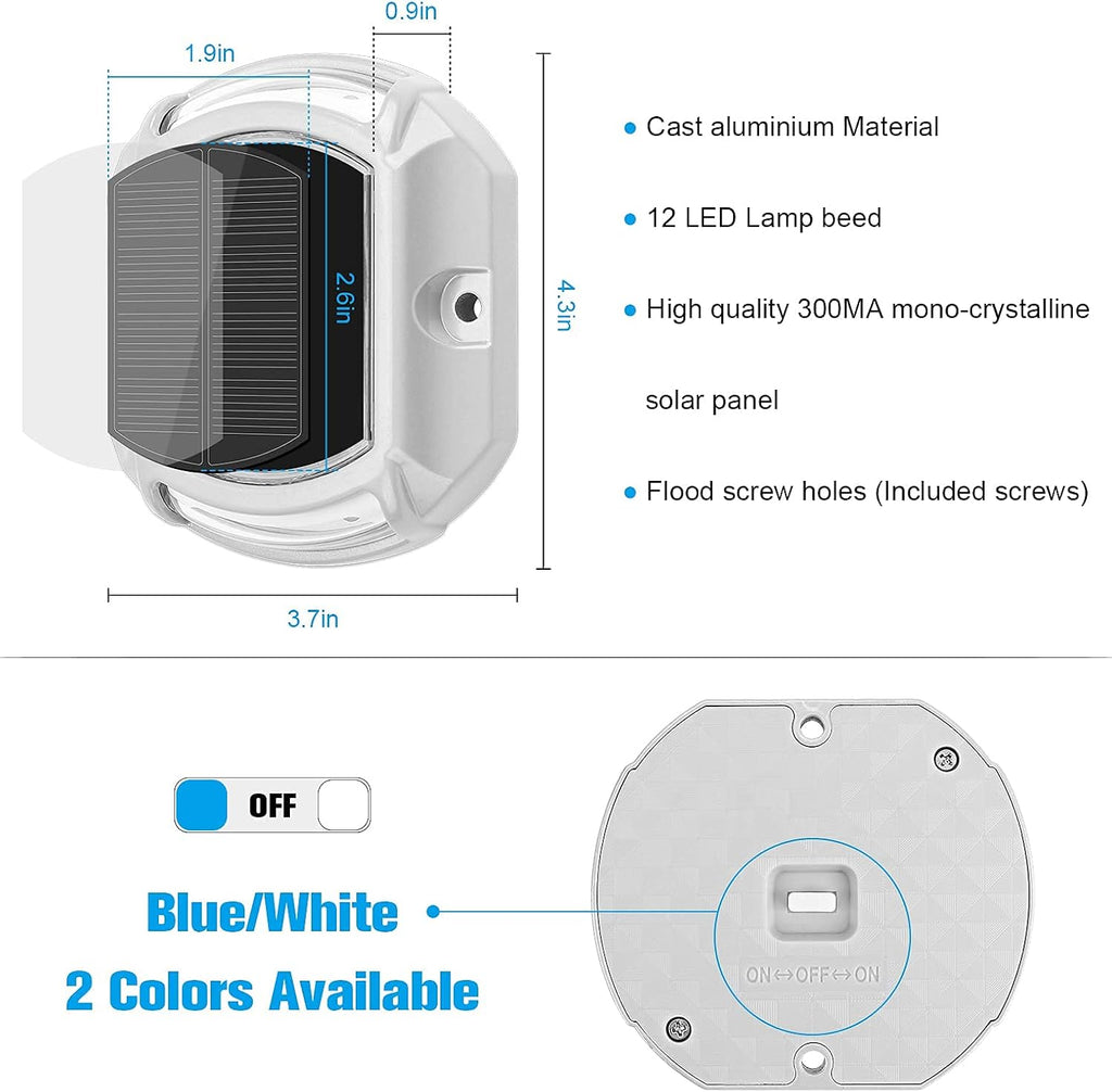 VOLISUN 16 Pack, Solar Driveway Dock Deck Lights