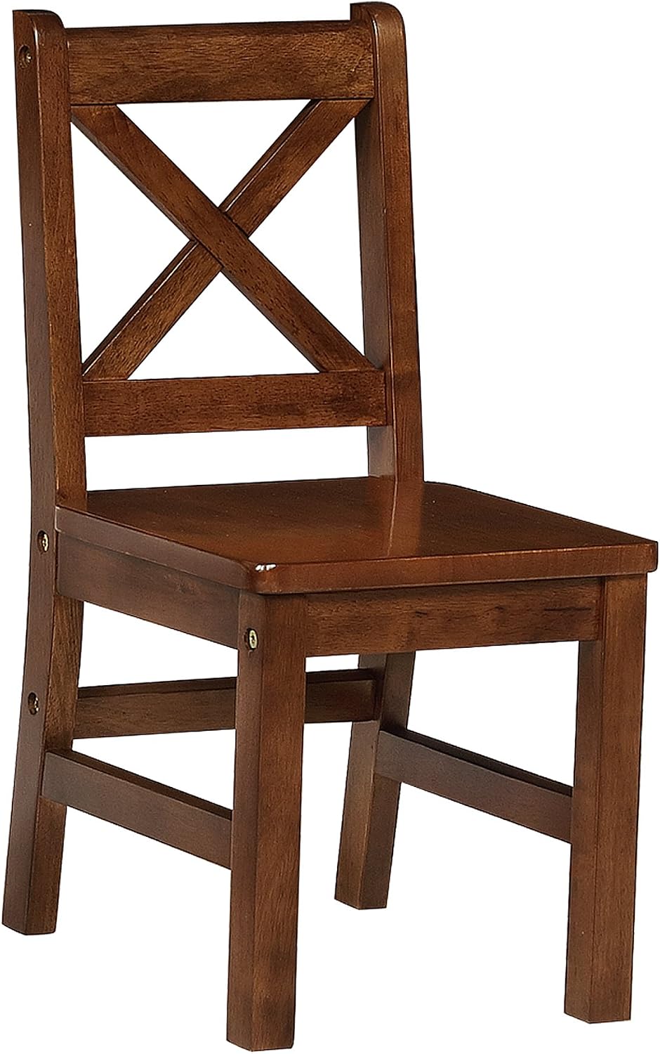 eHemco Solid Hard Wood Kids Table and Chair Set (4 Chairs Included), Coffee, 5 Piece Set
