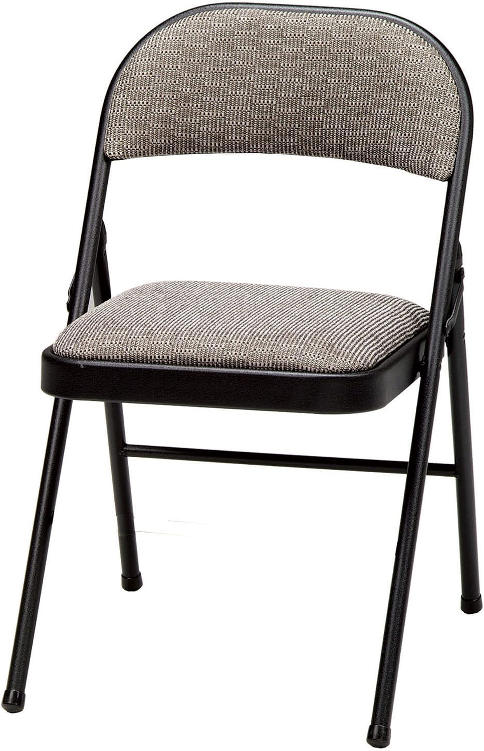 MECO 4-Pack Portable Padded Foldable Chairs, Lightweight and Cushioned Metal Fabric Folding Chair, Sudden Comfort, Black - Compact and Collapsible Furniture for Indoor and Outdoor Use