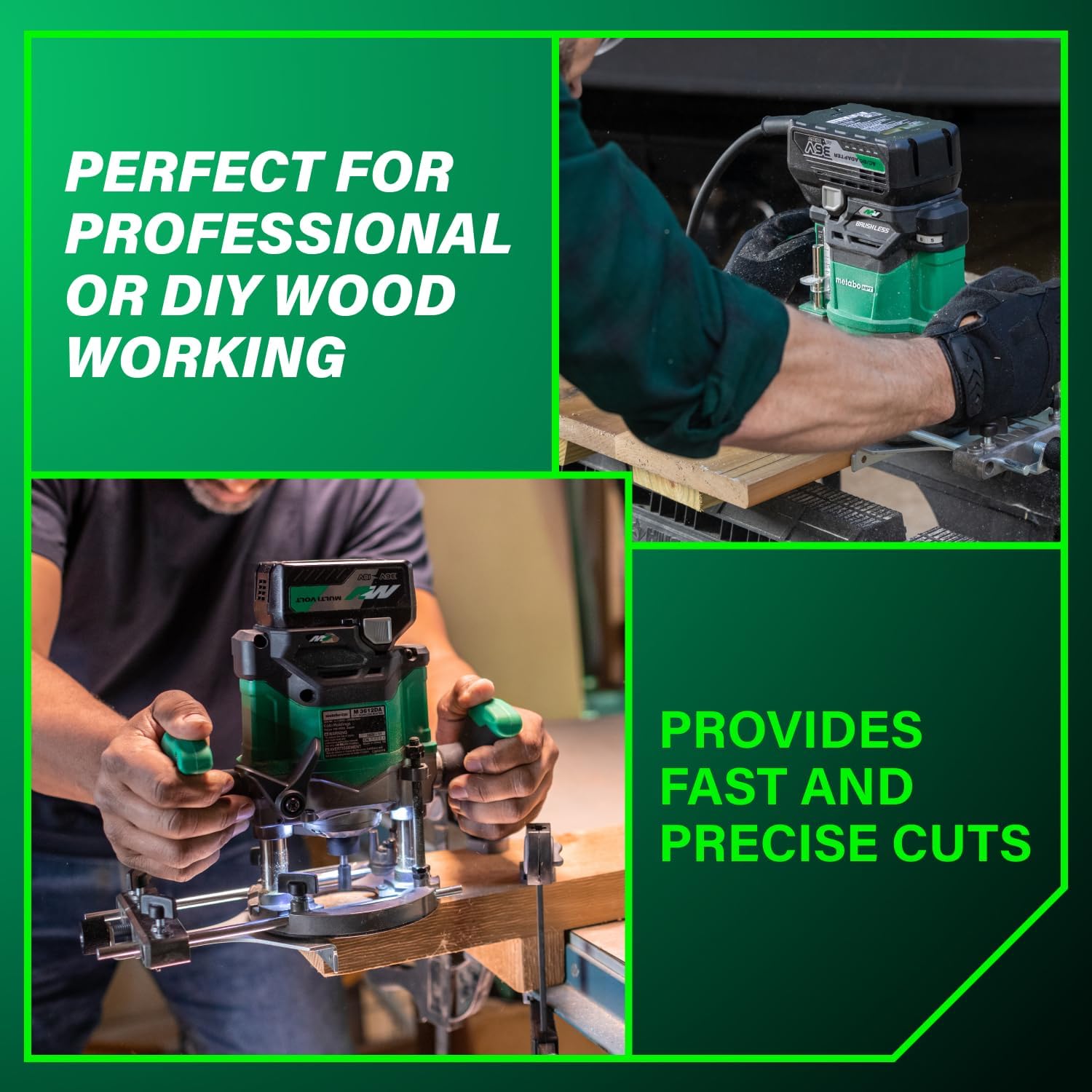 Metabo HPT Cordless Plunge Router, 36V Variable Speed Router, Up to 46 Feet per Minute, Lightweight Design, LED Work Light, 2020 Pro Tools Innovation Award Winner, Tool Body Only, M3612DAQ4