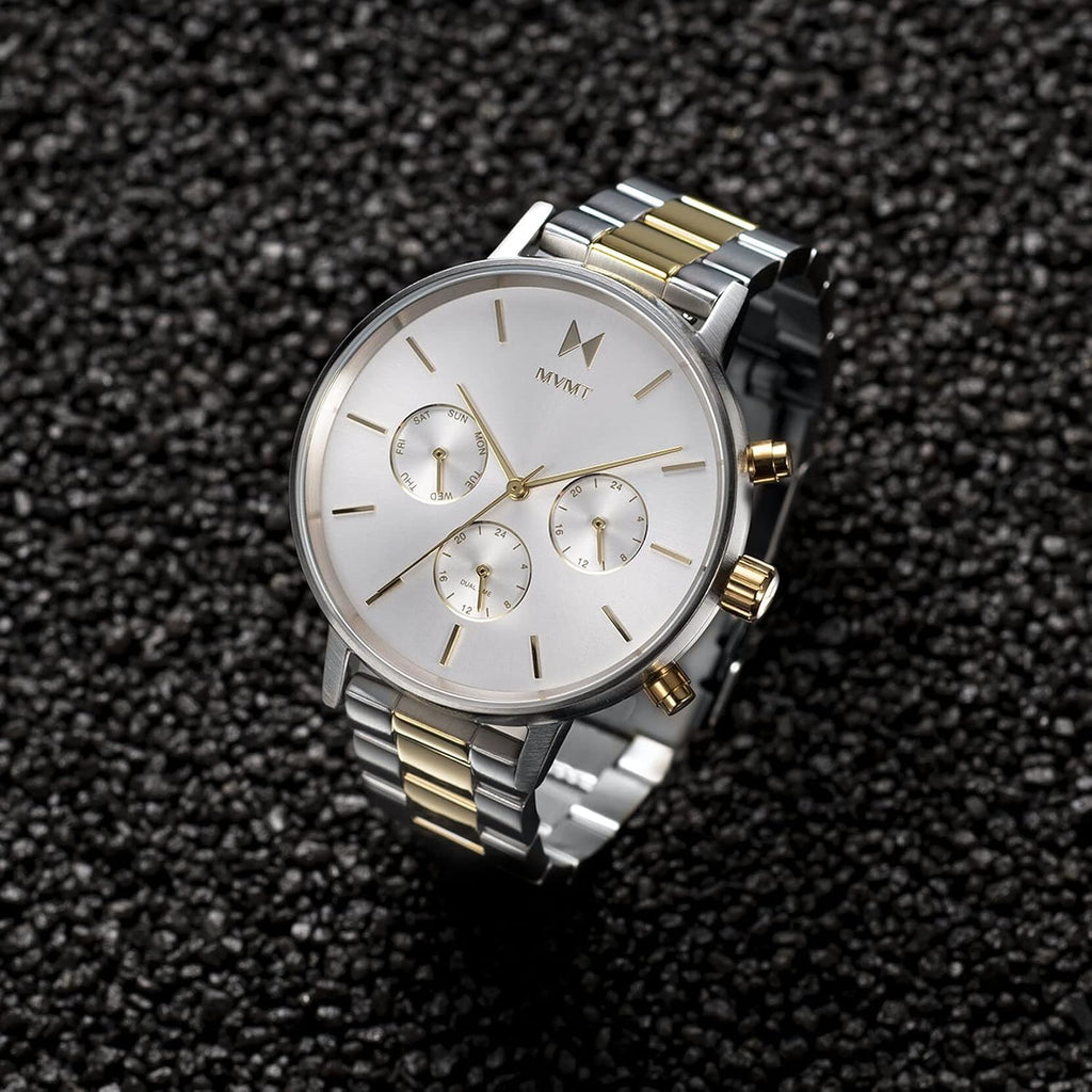 MVMT Rise Mini Women's Watch 3 Hand Quartz Stainless Steel Case and Link Bracelet Water Resistant Premium Minimalist Vintage Timepiece Gift for Her 30mm