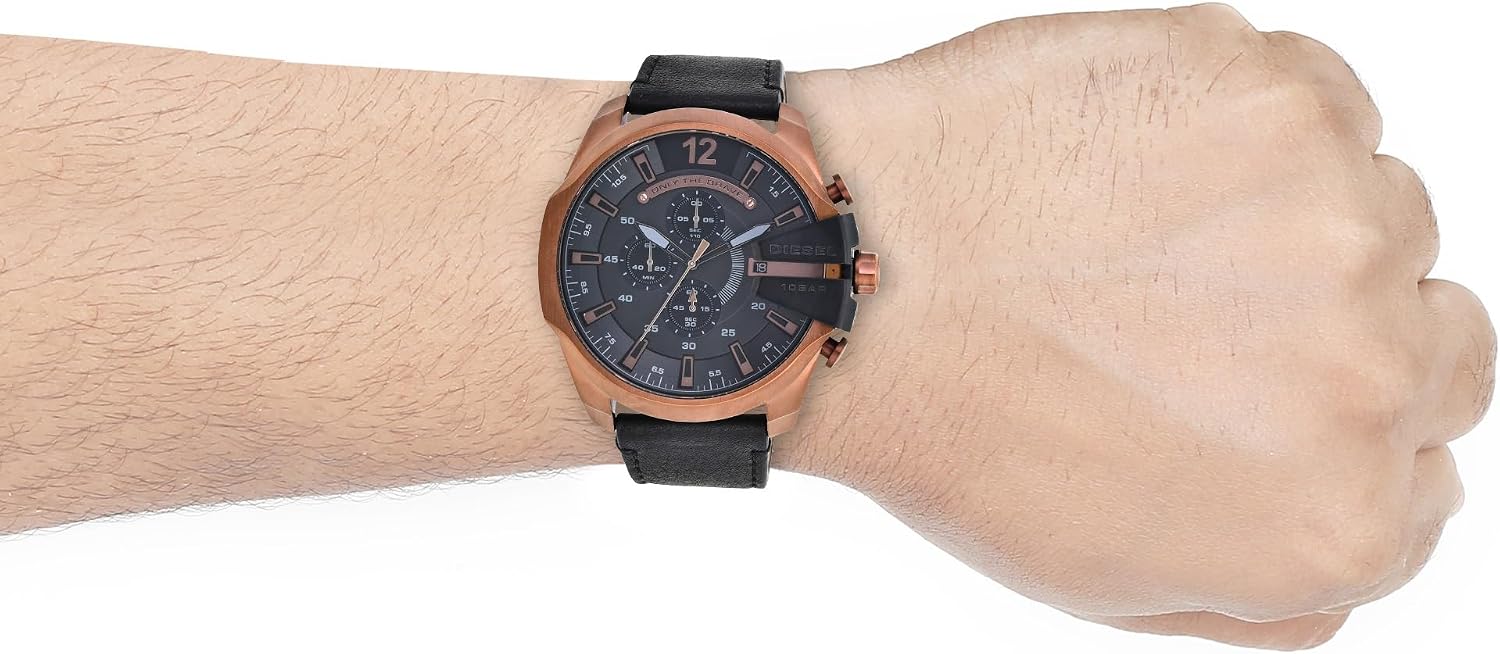 Diesel Mega Chief Watch for Men, Chronograph Men's Watch