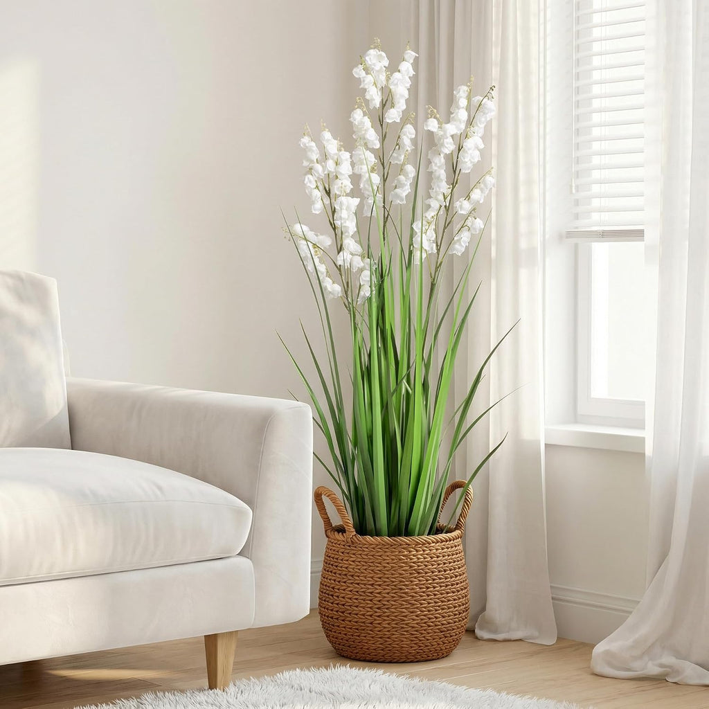 Fake Plants Home Decor Fake Flowers Artificial Plants Outdoor Tall Grass Plant Artificial Pampas Grass Decor Artificial Plants Indoor Fake Grass Living Room Decor Artificial Grass 36'2PCS White