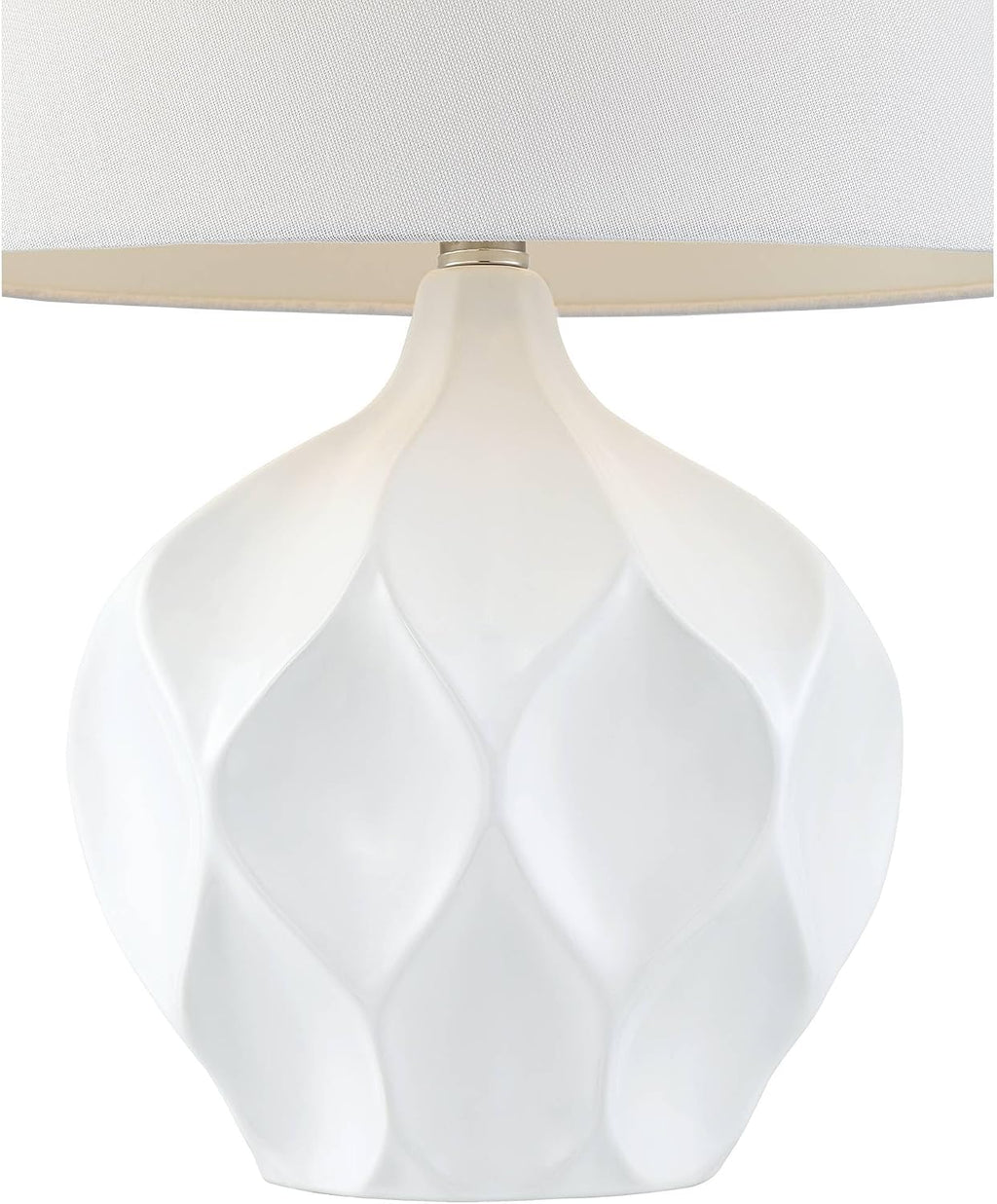 360 Lighting Dobbs 22 1/2' High Small Mid Century Modern Accent Table Lamps Set of 2 White Ceramic Living Room Bedroom Bedside Nightstand House Office Kitchen Entryway Console Fabric Shade