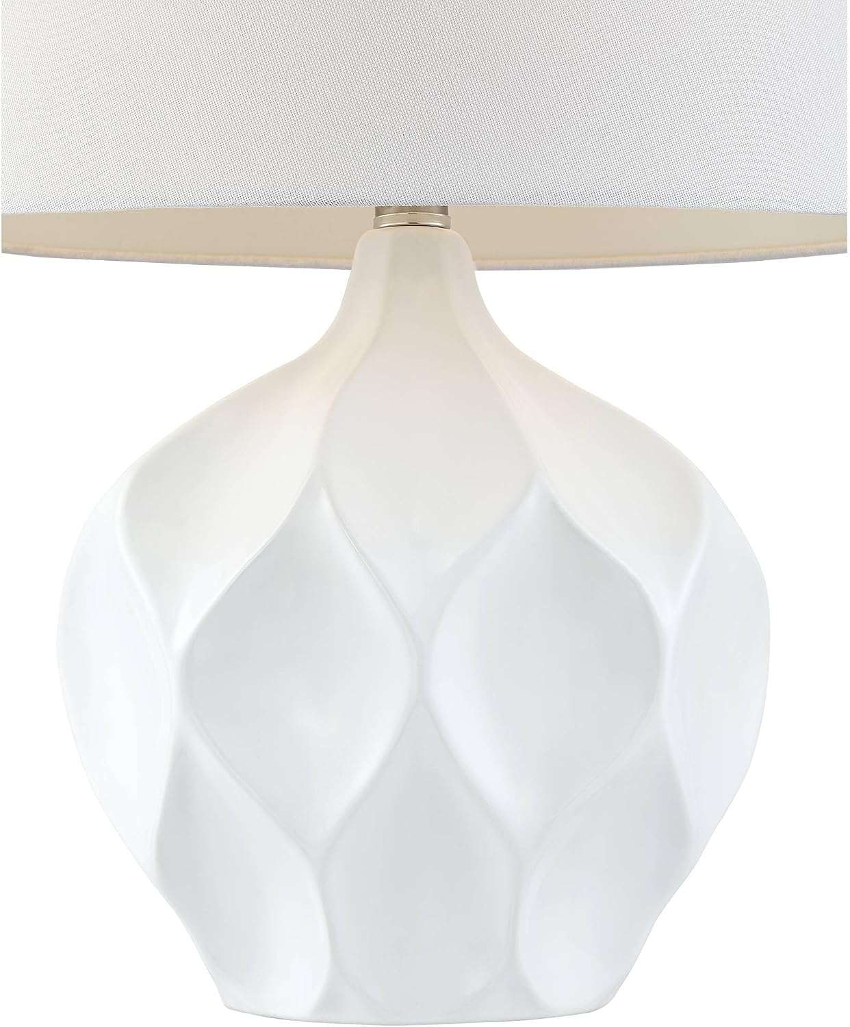 360 Lighting Dobbs 22 1/2' High Small Mid Century Modern Accent Table Lamps Set of 2 White Ceramic Living Room Bedroom Bedside Nightstand House Office Kitchen Entryway Console Fabric Shade