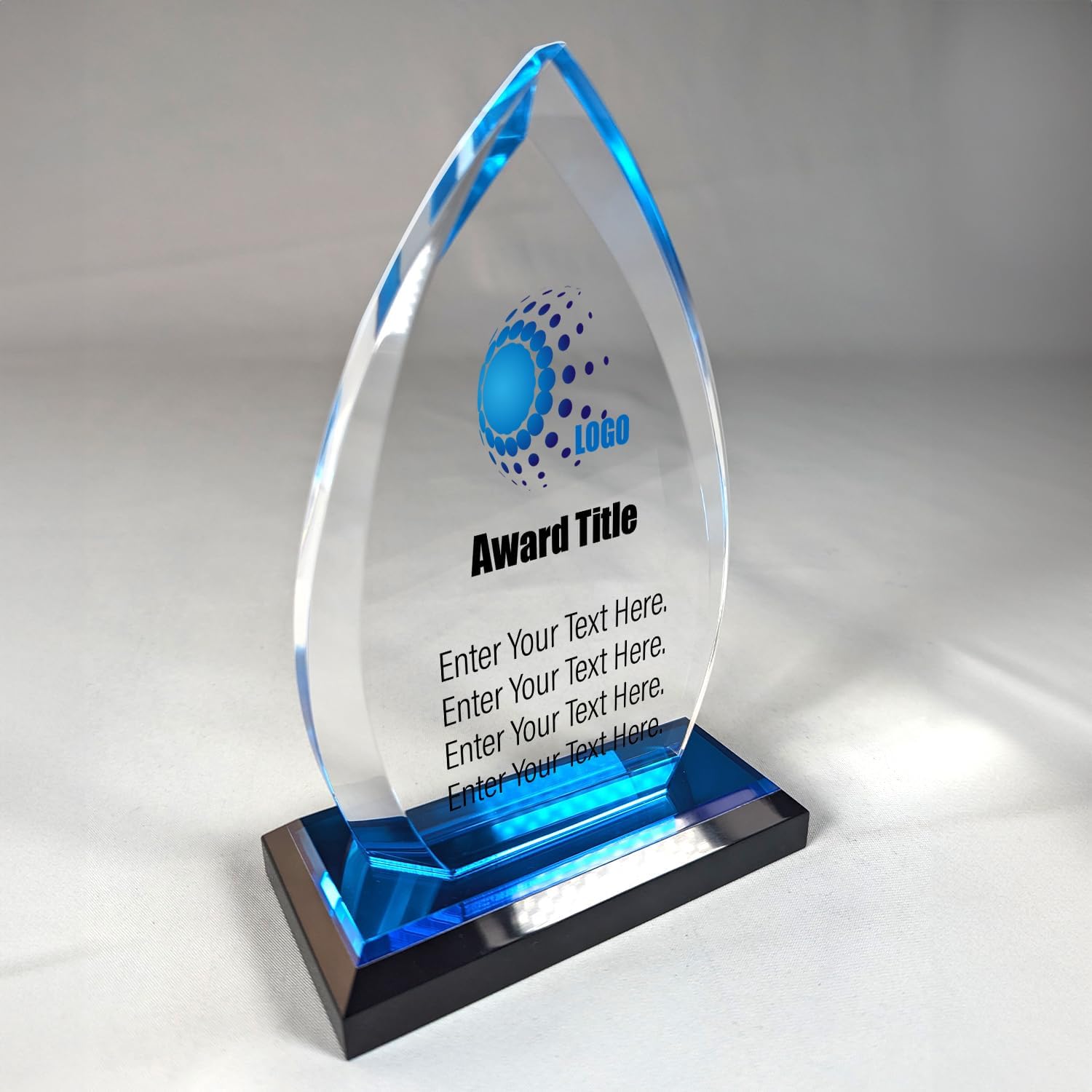 Custom Blue Spear Acrylic Award - Recognition Acrylic Trophy for Employee Appreciation, Work Gifts, Employee Gifts, Thank You for Your Service, Co-Worker Recognition