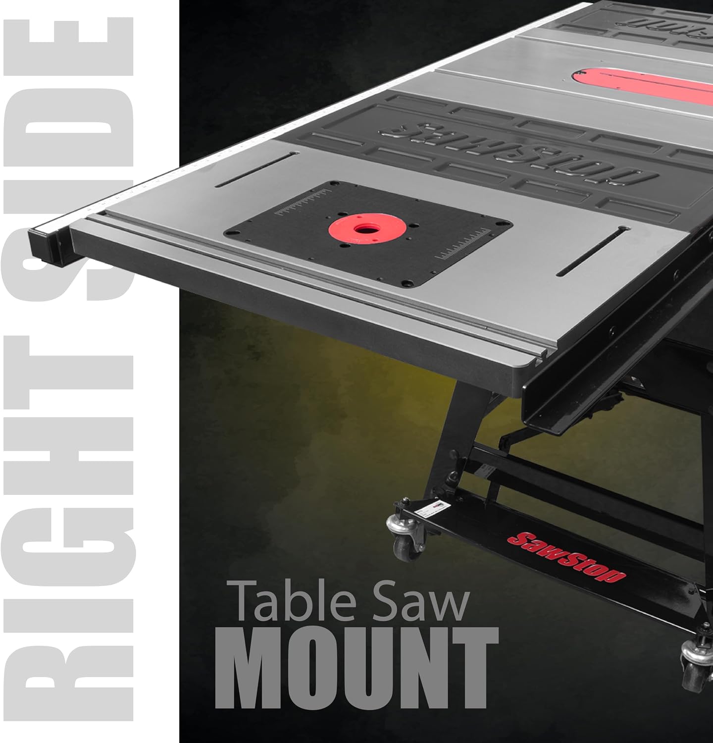 Cast Iron Table Saw Router Extension Wing, 27 inches by 16 inches, Fits Most Standard Size Contractor and Cabinet Table Saws, 9-1/4 inch by 11-3/4 inch Plate Opening, Premium Router Plate