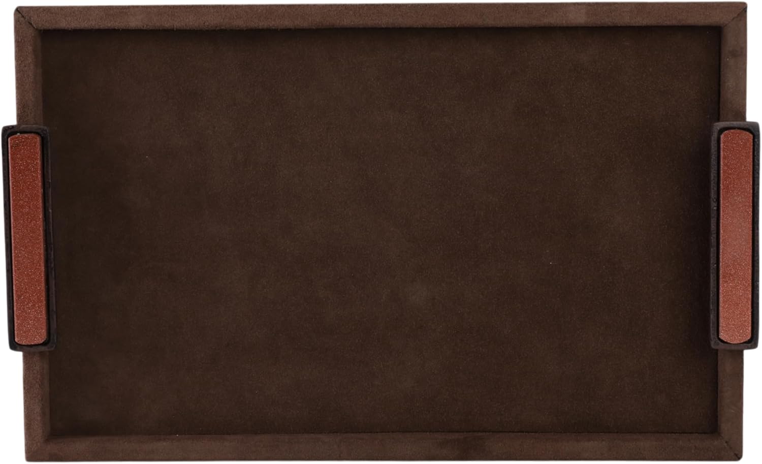 Suede Decorative Tray for Home Décor Accents – Serves as Bed, Jewelry, Trinket Tray Dish, or Bathroom Vanity Tray – House Decor Coffee Table Tray and Centerpiece Table Decorations – 2', Brown