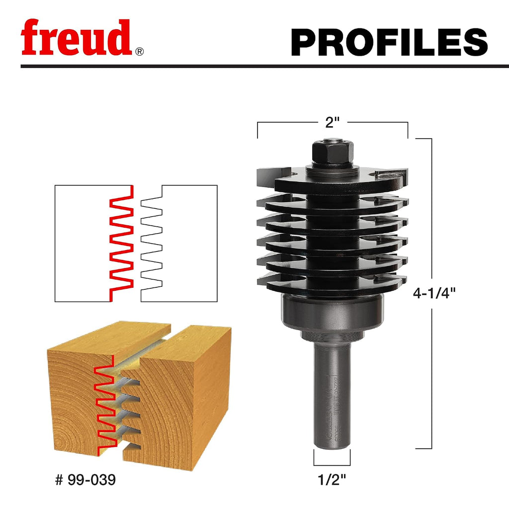 Freud 99-039: 2' (dia.) Variable Height Finger Joint Bit with 1/2' shank