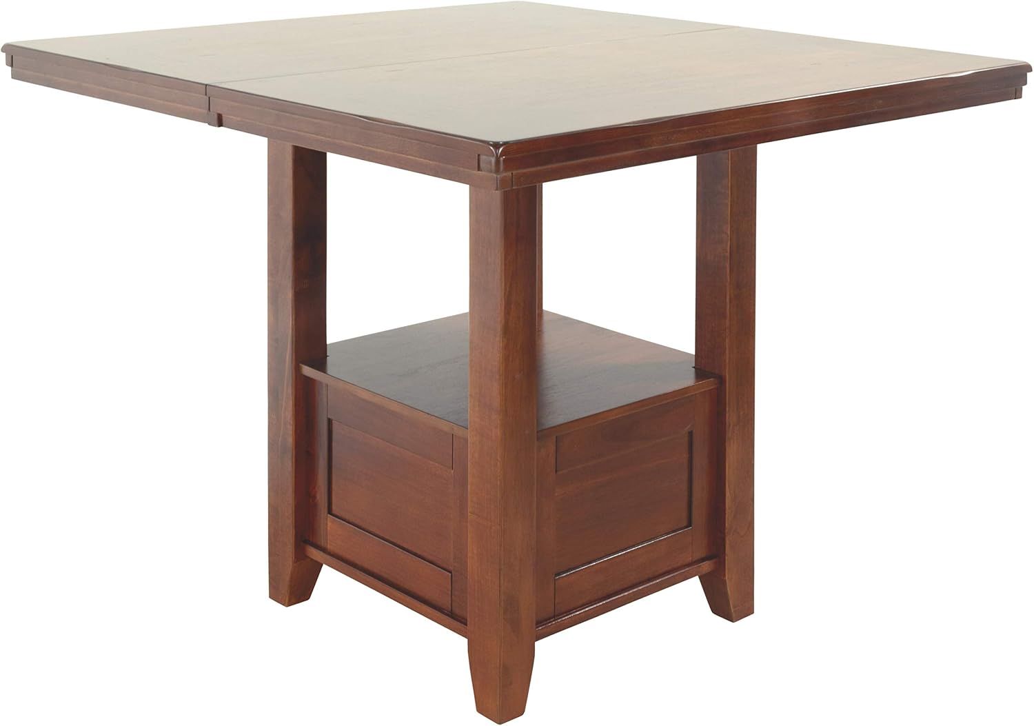 Signature Design by Ashley Ralene Rectangular Counter Height Dining Room Extension Table, Seats 6, Fixed Shelf, Wood, 42.25' W x 60.25' D x 36' H, Medium Brown