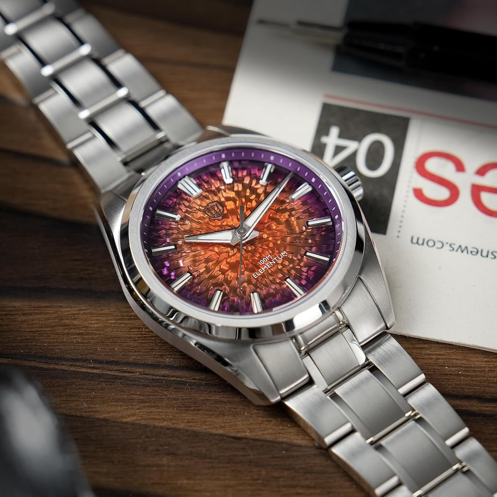 watchdives WD0003C Elementum Original Design Men Watch VH31 Sweep Second Quartz Watch 36mm Sapphire Crystal Luxury Wristwatch 100m Waterproof