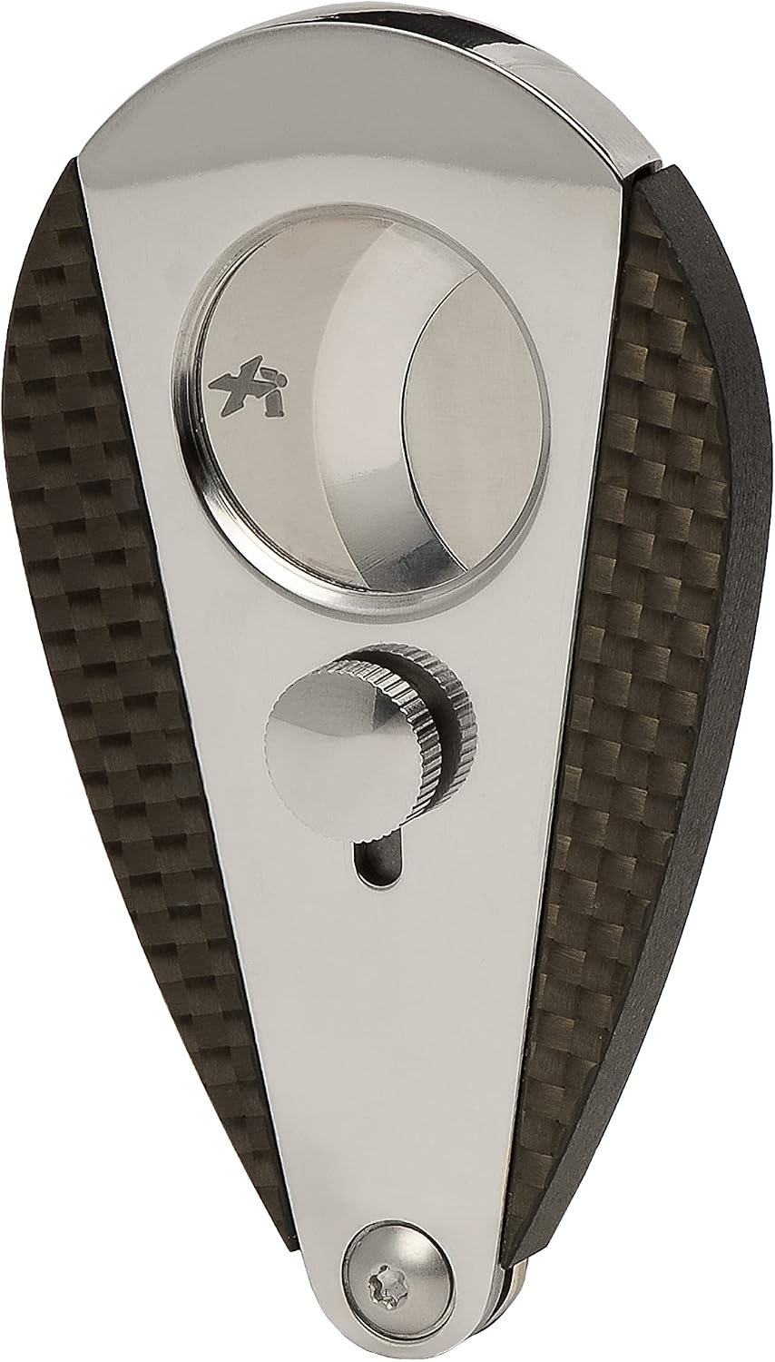 Xikar Xi3 Cigar Cutter, 440 Stainless Steel Blades with Rockwell C Rating of 57, Unique Teardrop Shape, Carbon Fiber