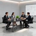 6FT Oval Conference Table, Rustic Black 70.86' W Meeting Table Fit 6-8 People, Modern Seminar Table Boardroom Desk for Office Meeting Conference Room
