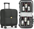 Wine Suitcase - 6 Bottle Travel Case with TSA Lock, Removable Inserts and Silent Spinner Wheels