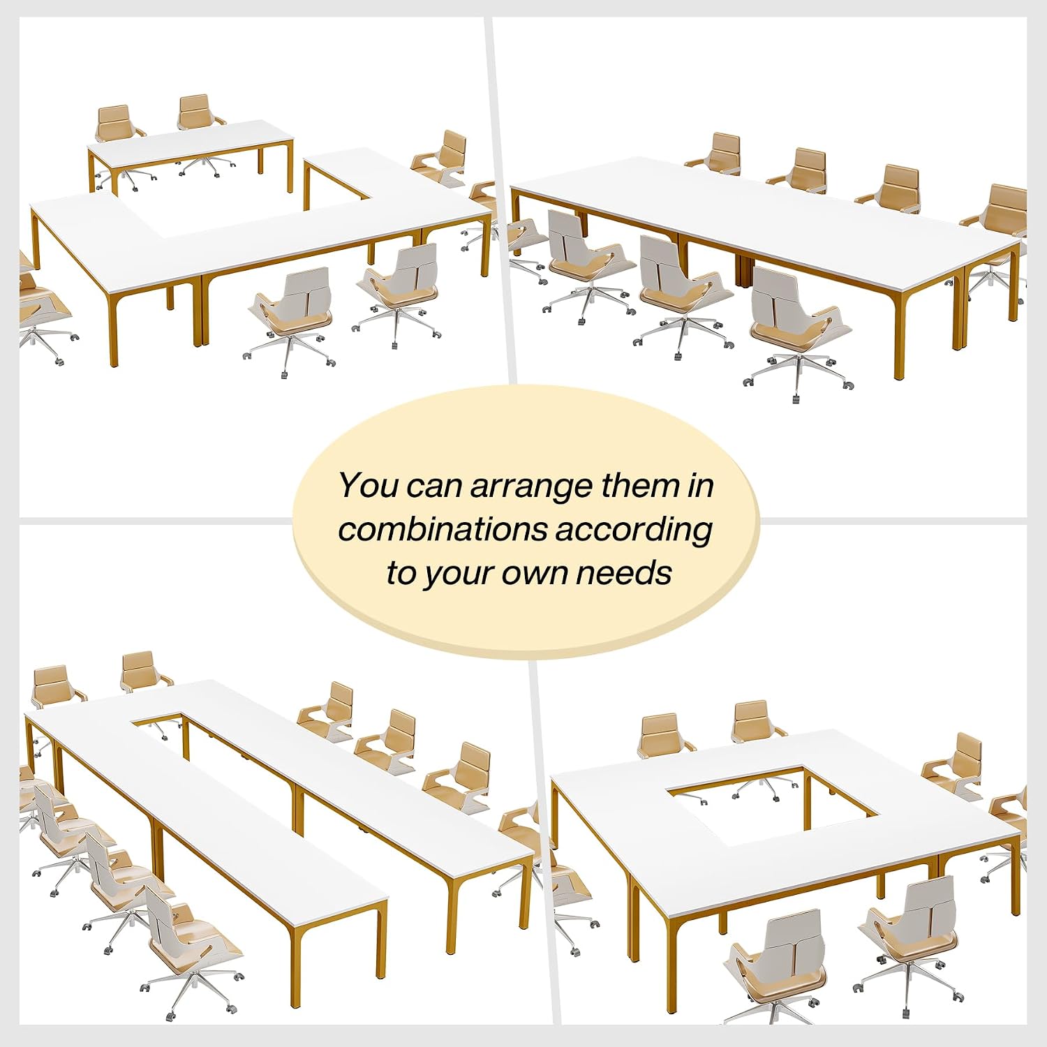 Tribesigns 6.5FT Conference Table, 78.7-Inch Rectangle Meeting Seminar Table, Large Business Tables for 6-8 People (Only Table)
