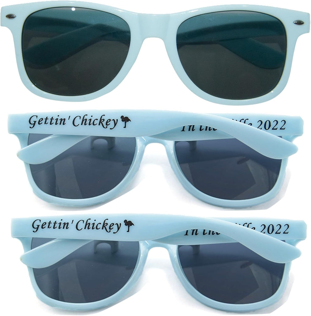 80PC Custom Sunglasses Personalized Bulk Party Favors Wedding Guests Logo Music Show Birthday Bachelorette Bridesmaid Gifts Garden 2024 Prom Customizable Glasses (Pale Blue)