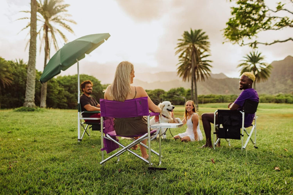 Picnic TIME NCAA Clemson Tigers Sports Chair with Side Table - Beach Chair - Camp Chair for Adults