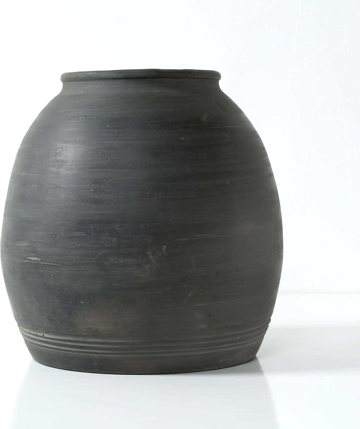 Artissance Rustic Large Ceramic Pottery Vase, 10 inches Earthy Gray Table Décor for Living Room, Retro Home Décor Accent, Handmade Quality Decorative Vase