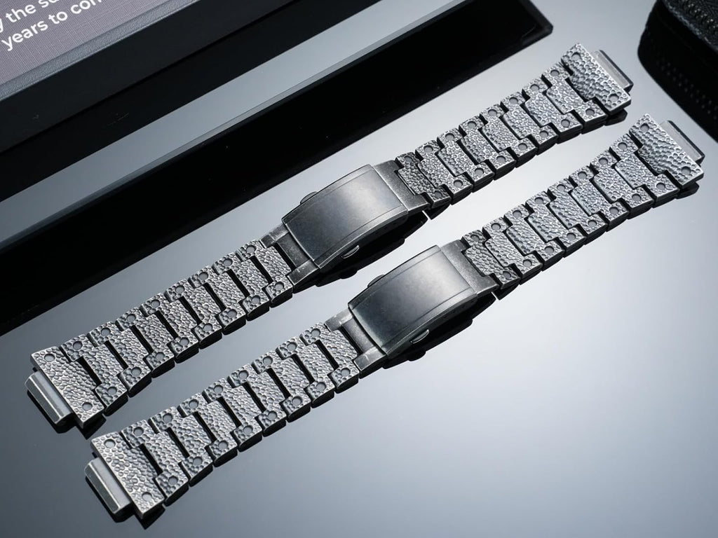 Compatible with Casio G-SHOCK Series DW5600, GMW-B5000, GA-2100 Hammered Finish Stainless Steel Case Set, Titanium Alloy Case Accessories