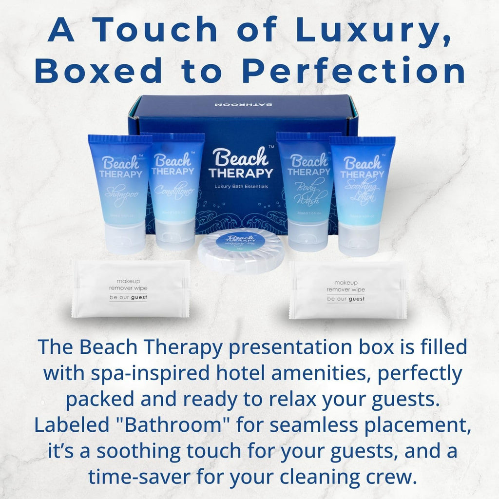 20 Display Ready Boxed Amenity Kits with Premium Hotel Toiletry Essentials - 1 oz Shampoo, Conditioner, Body Wash, Body Lotion, 1.2 oz Guest Soap & 2 Makeup Remover Wipes - Air bnb & Vacation Rentals