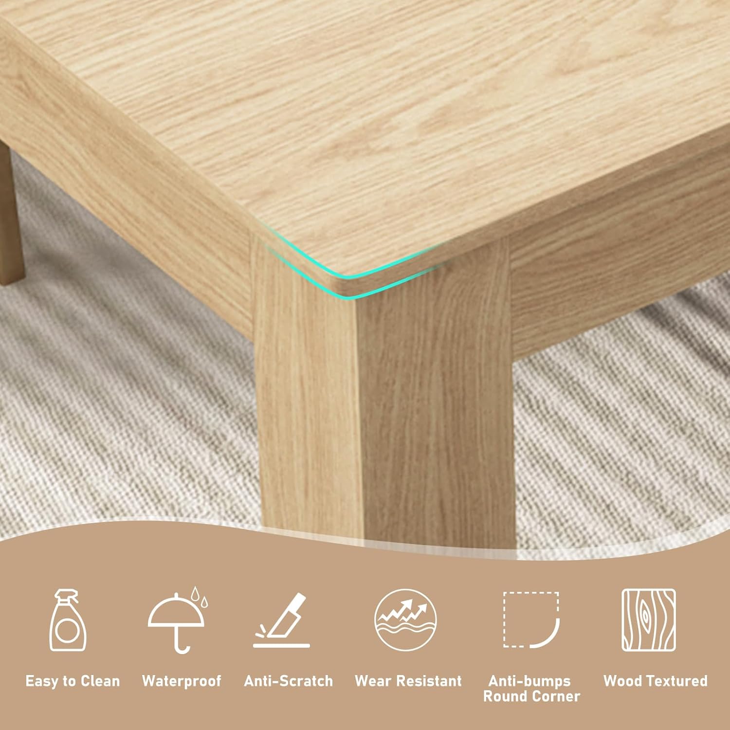 59'-86' Extendable Dining Table for 6-10 Person, Wooden Dining Room Table, Modern Extendable Table for Gatherings, Meeting for Small Kitchens, Dining Office Areas(Natural)