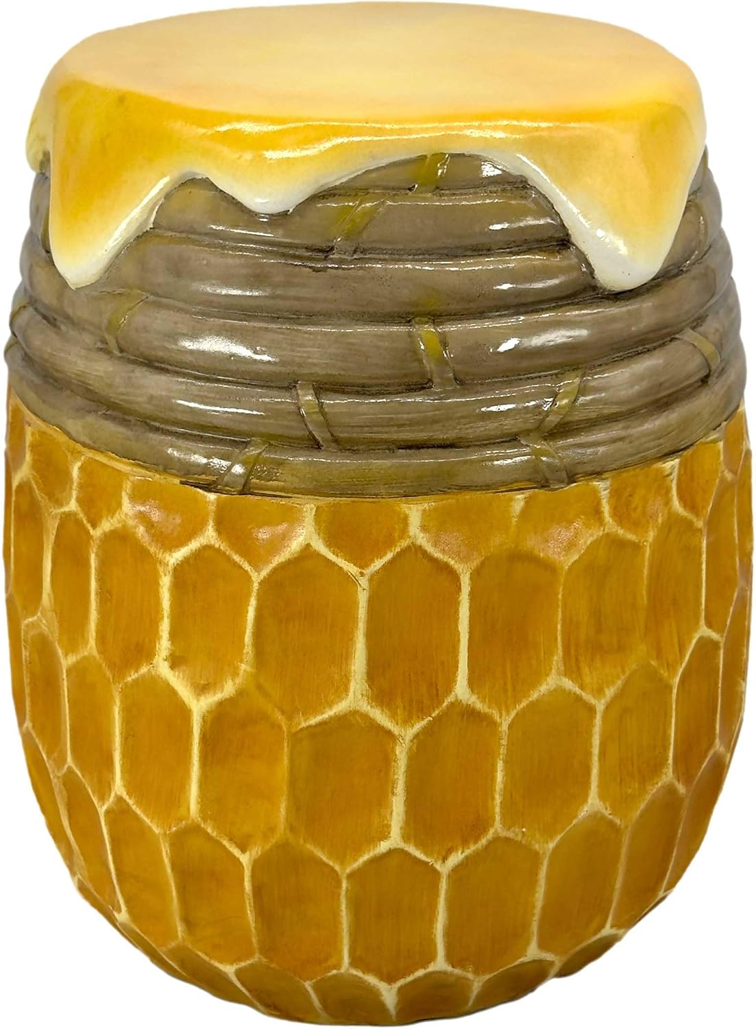 Galt International Honeycomb Stool Side Table w/Bees & Honey Top 17' | Cute Fantasy Yellow Golden Honey Hive Basket Fun Eclectic Home Decor Resin