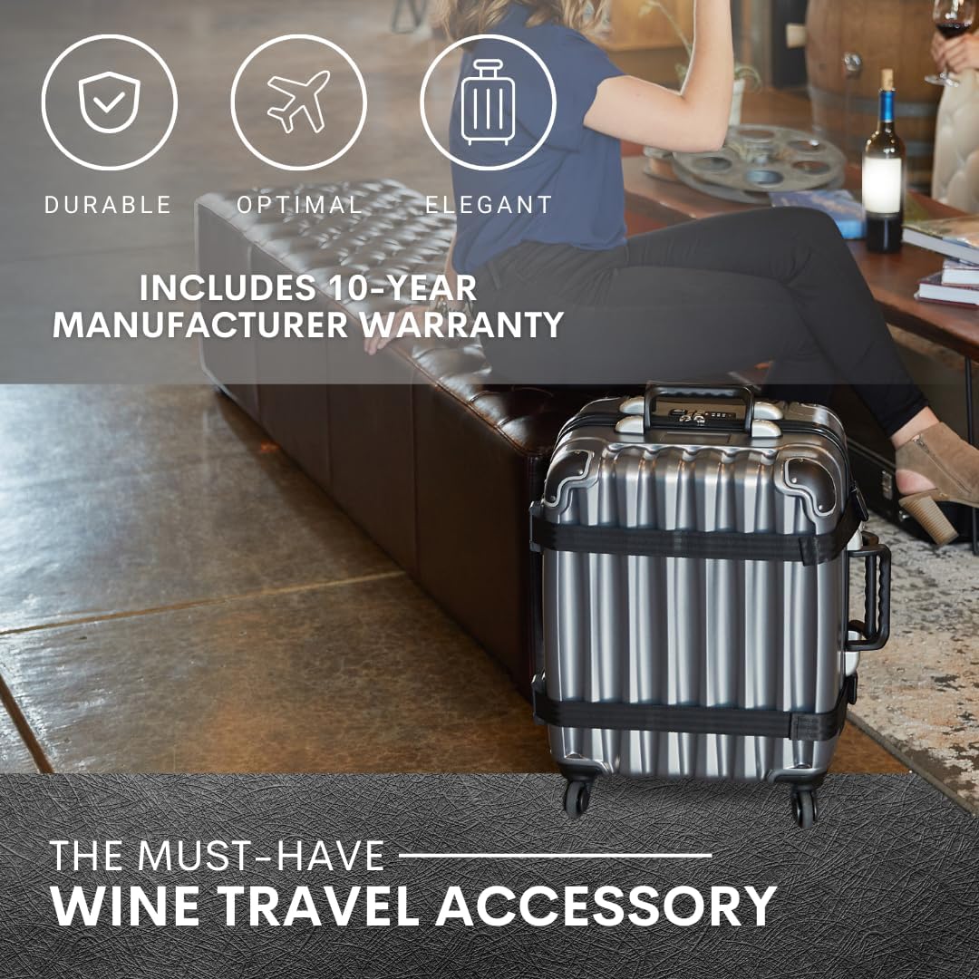 VinGardeValise® Petite Wine Suitcase – 8-Bottle Travel Luggage, TSA-Approved, Durable Hard Shell, Shockproof Foam, Secure Bottle Protection for Enthusiasts & Collectors - Silver