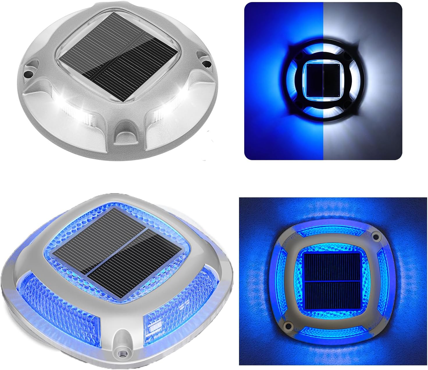 VOLISUN 24-Pack Solar Driveway Lights,IP67 Waterproof Outdoor Step Light