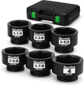 TecoTek 1' Drive Jumbo Shallow Impact Socket Set, 6-Piece Jumbo Assortment, SAE, 3-1/4 Inch to 4 Inch, CR-MO Steel with Case