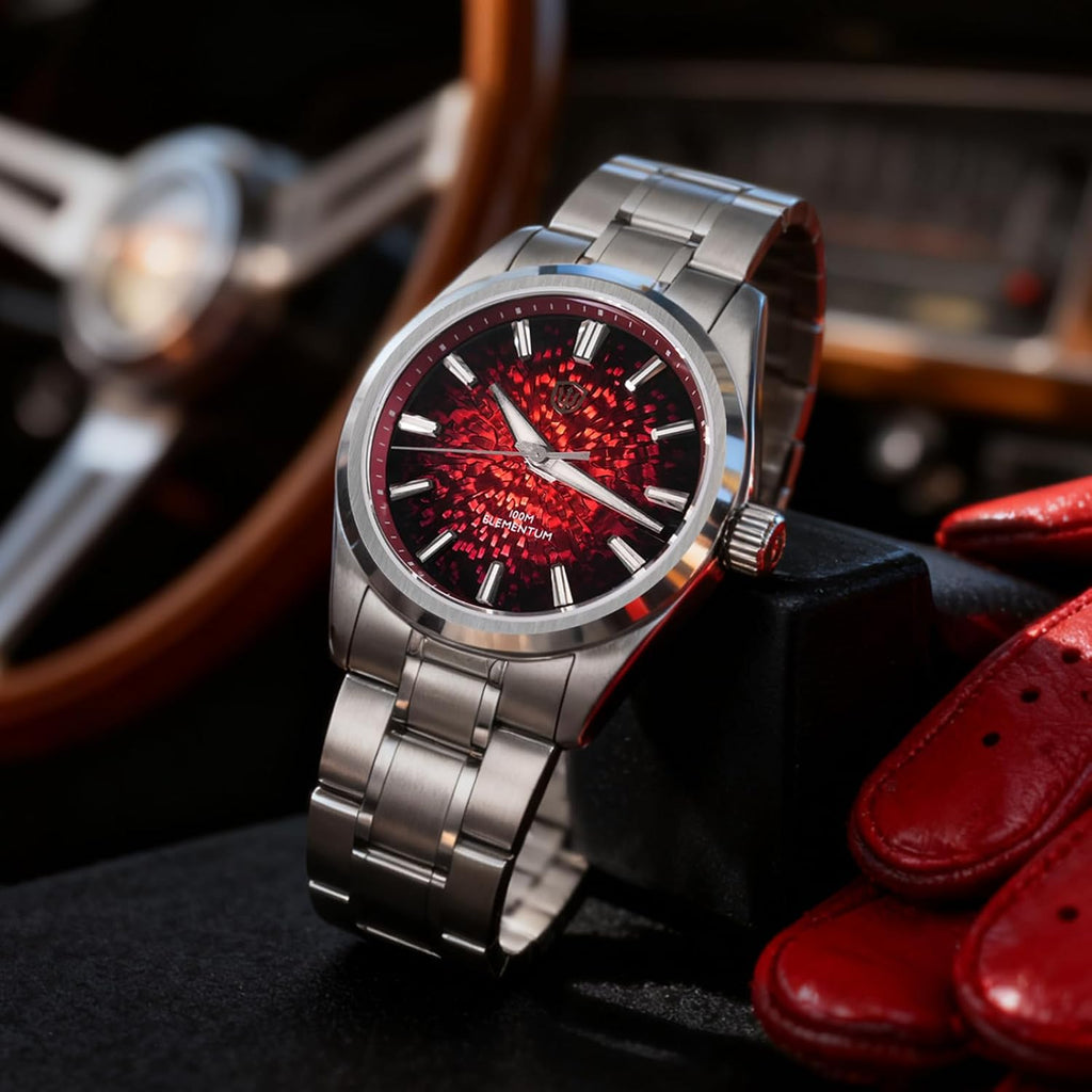 watchdives WD0003C Elementum Original Design Men Watch VH31 Sweep Second Quartz Watch 36mm Sapphire Crystal Luxury Wristwatch 100m Waterproof