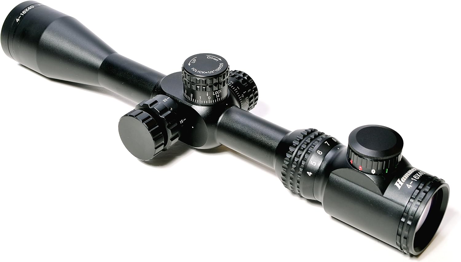 Hammers 1inch Tube 4-16x40 Side Focus 1st First Focal Plane FFP Range Finding Jumbo Wheel Side Focus Rifle Scope with Green Red Illuminated Range Etched Glass Reticle