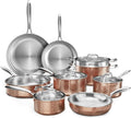 imarku Stainless Steel Pots and Pans Set, 14PCS Kitchen Cookware Sets with Lids, Non-Toxic Tri-Ply Clad Hammered Stainless Steel, Suits Ceramic and Induction, Best Gifts for Women Men