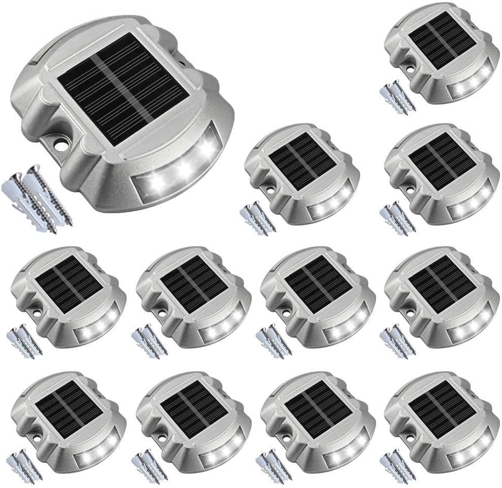 VOLISUN Blue 12-Pack Solar LED Outdoor Path Lights for Driveway, Sidewalk, Garden Path, Yard