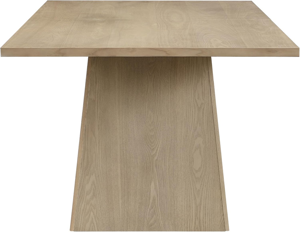 Christopher Knight Home Coadz 82 inch Wooden Dining Table, Modern Rectangular Kitchen Dinner Table for 6-8 People, Pedestal Wooden Dining Furniture for Kitchen Office Conference Room, Light Natural