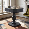 Chess Table, Reversible Chess Checker Game Table with 2 Drawers for Family Entertainment Room, 3-in-1 Square Game Tray for Chess Checker Backgammon, Black