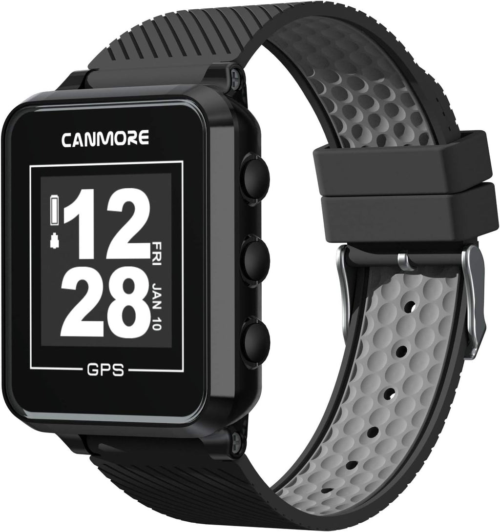 CANMORE TW353 Golf GPS Watch for Men and Women, High Contrast LCD Display, Free Update Over 41,000 Preloaded Courses Worldwide, Lightweight Essential Golf Accessory for Golfers, Black/Gray