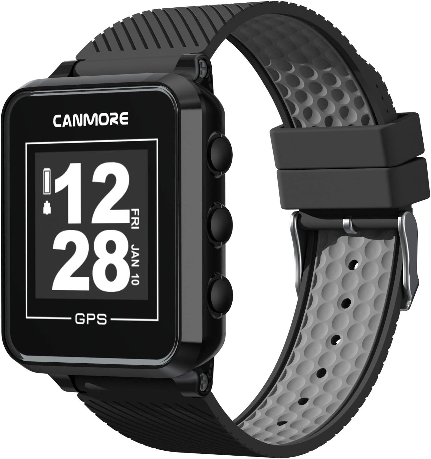CANMORE TW353 Golf GPS Watch for Men and Women, High Contrast LCD Display, Free Update Over 41,000 Preloaded Courses Worldwide, Lightweight Essential Golf Accessory for Golfers, Black/Gray
