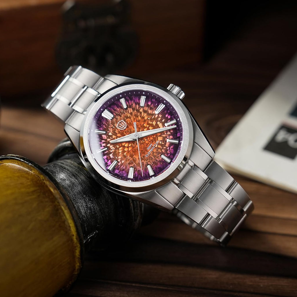 watchdives WD0003C Elementum Original Design Men Watch VH31 Sweep Second Quartz Watch 36mm Sapphire Crystal Luxury Wristwatch 100m Waterproof