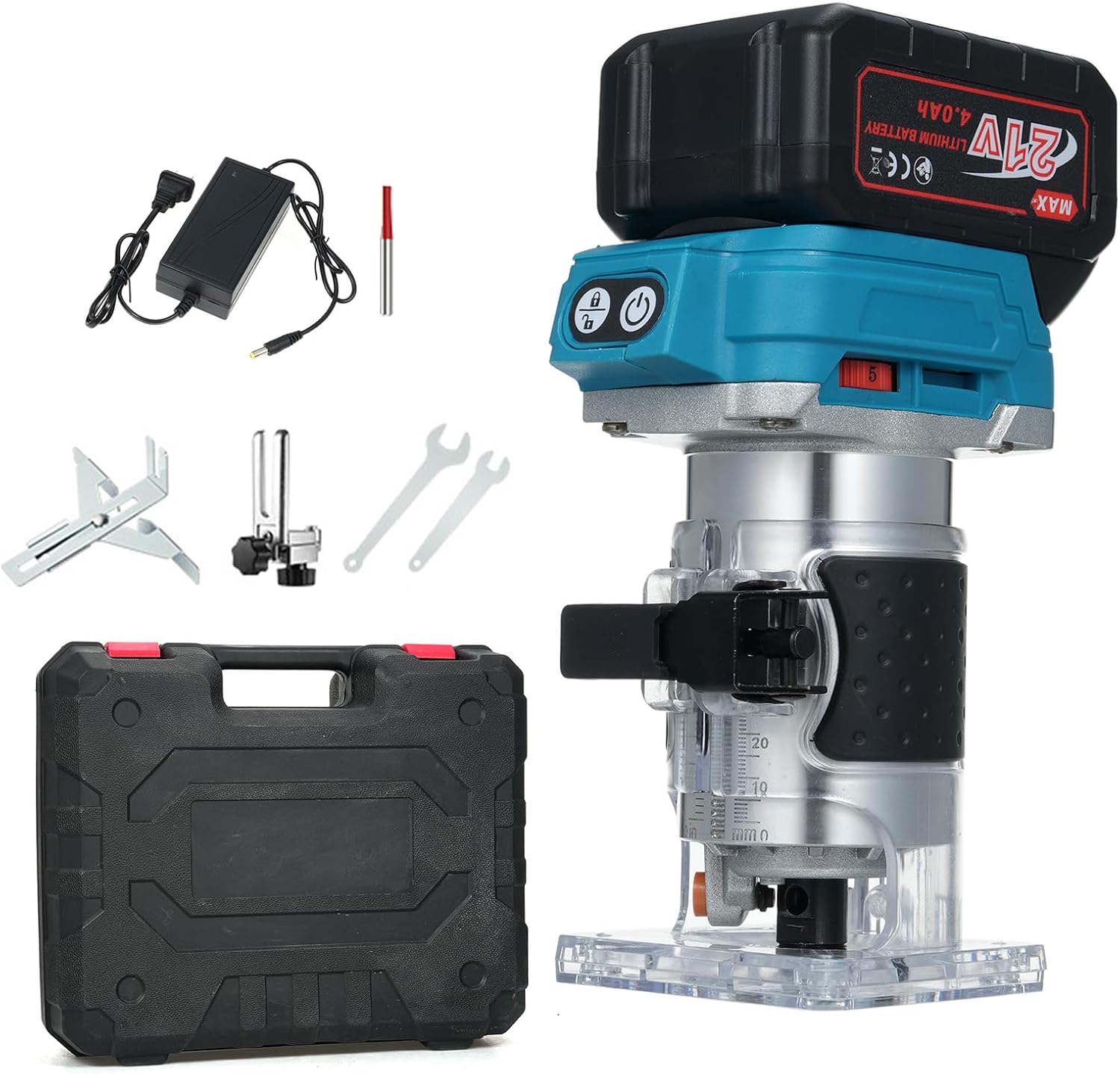 Compact Router Wood Router Tool With 4.0Ah Batteries 21V Brushless Portable Handheld Palm Routers for Woodworking Wood Trimmer Cutting with Milling Cutter