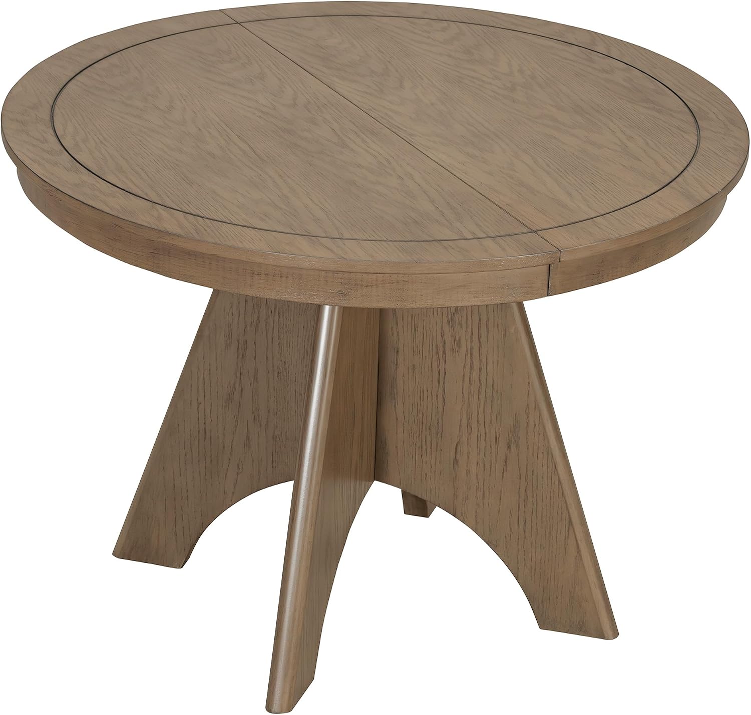 LUMISOL 42'-58' Extendable Round Dining Table for 4-6, Farmhouse Kitchen Table with Distressed Finish and Sturdy Crossed Legs, Wood Dinner Tables for Kitchen, Dining Room, Espresso