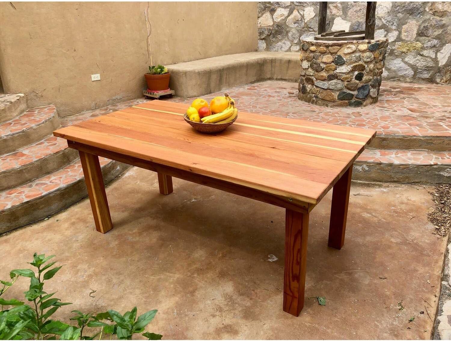 Best Redwood Farmhouse Dining Table Clear No Finish 10FT