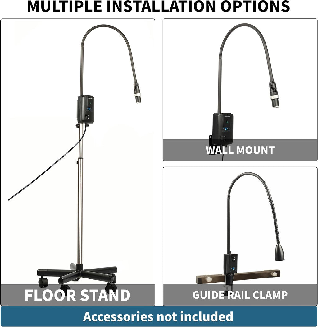 Medical Examination Light, 5W LED Procedure Light with Flexible Arm, Adjustable Spot Size, for Medical Clinic & Industrial Use