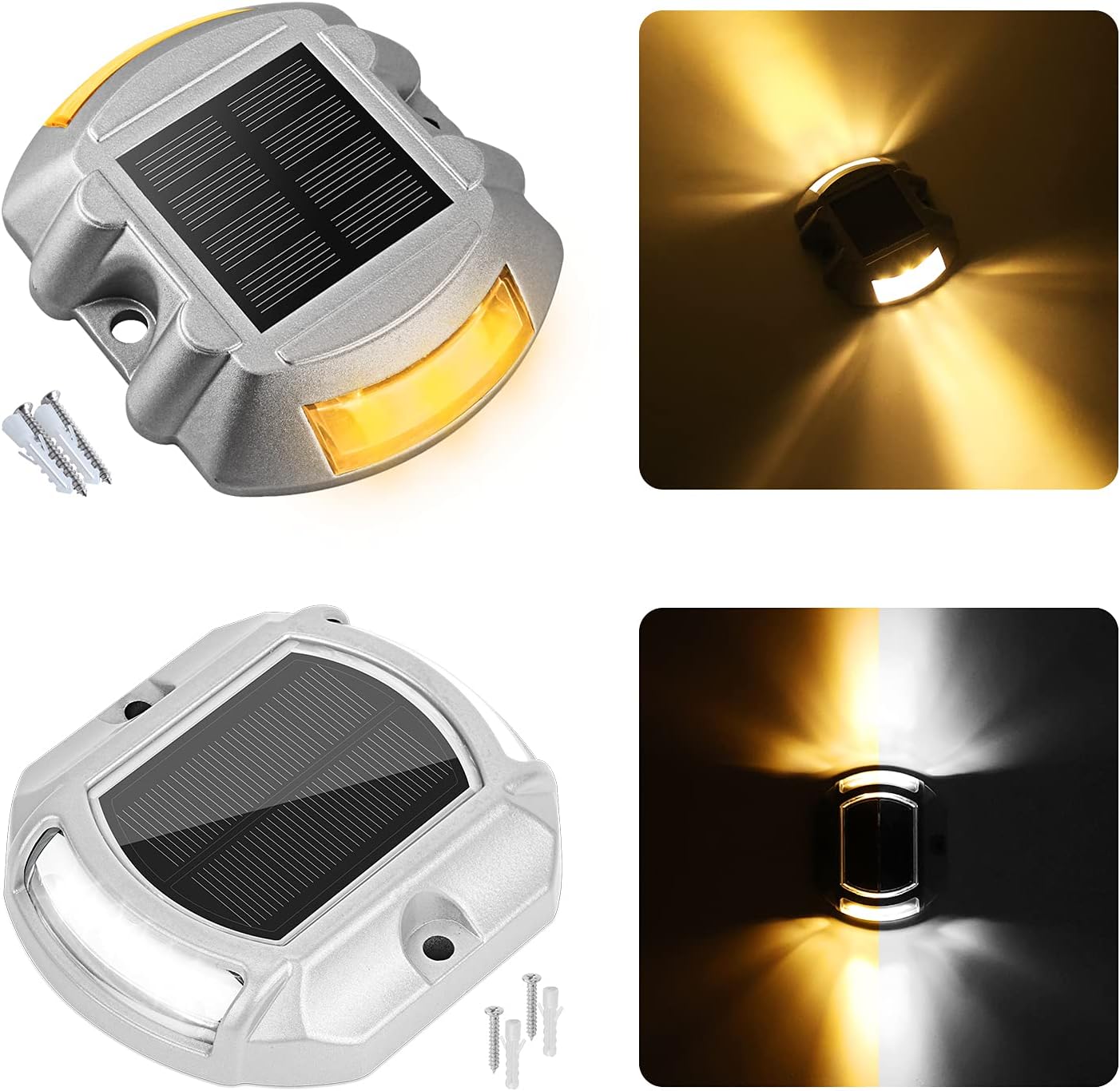VOLISUN 16 Pack, Solar Driveway Dock Deck Lights