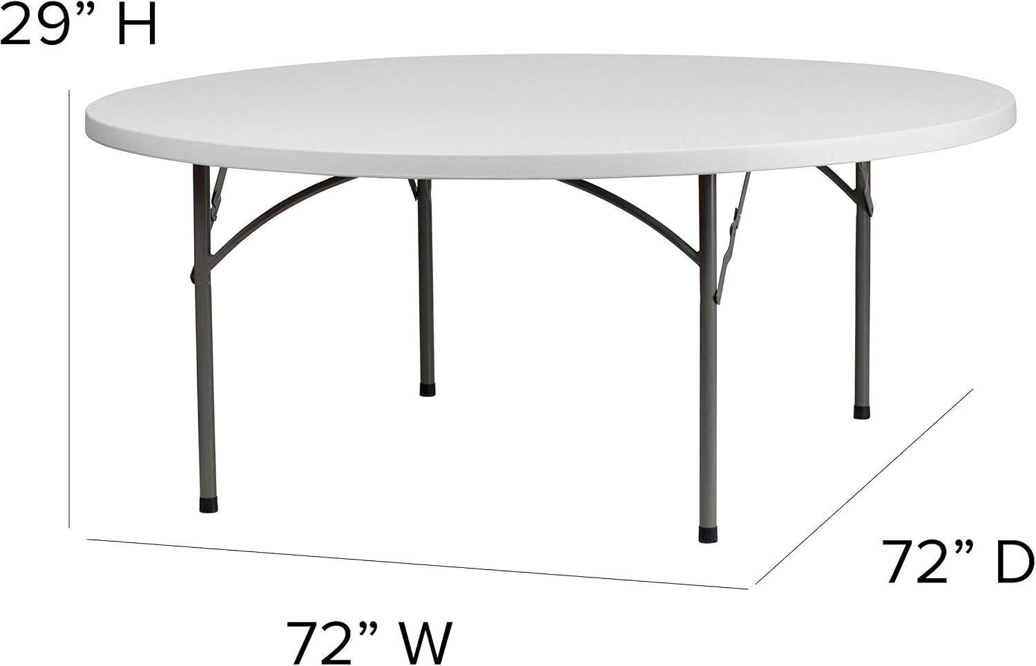 Flash Furniture Kathryn 6' Round All-Occasion Plastic Folding Event Table, Foldable Portable Banquet Table for Indoor/Outdoor Events, White
